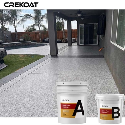 UV Stable Clear Epoxy Resin Floor Coating Kekuatan Industri Dengan Serpihan