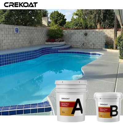 UV Stable Clear Epoxy Resin Floor Coating Kekuatan Industri Dengan Serpihan