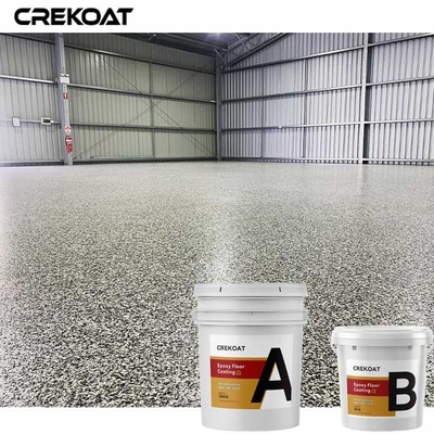 Pelapis Lantai Resin Epoksi Tahan Selip Cat Beton Serpihan Warna Abu-abu