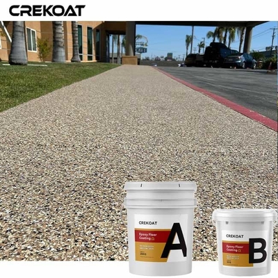 Pelapis Lantai Resin Epoksi Tahan Selip Cat Beton Serpihan Warna Abu-abu
