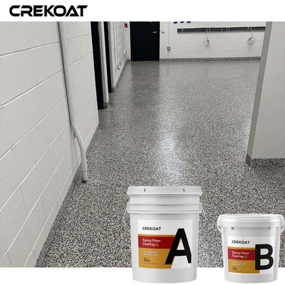 Pelapis Lantai Resin Epoksi Tahan Selip Cat Beton Serpihan Warna Abu-abu