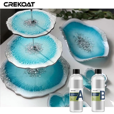 Resistensi UV Resin Epoxy Jelas Lapisan Akhir Lapisan Rumus Bau Rendah Melindungi Permukaan