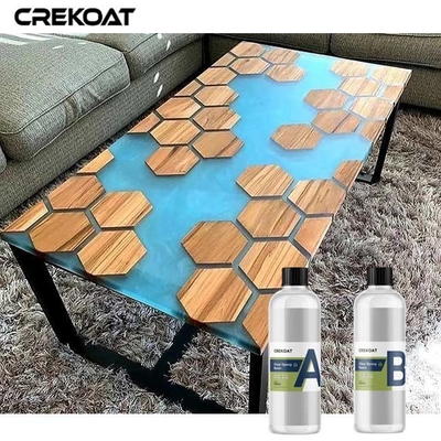 Tahan Lama Crystal Clear Casting Resin Untuk Seni Dan Permukaan Kayu Meja Sungai