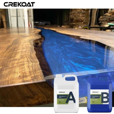 Crystal Clear Coat Table Top Epoxy Menjaga Live Edge Kayu Dengan Kejernihan
