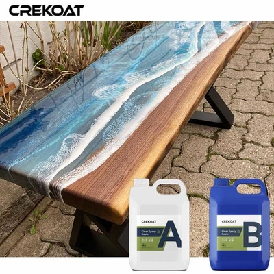 Table Top Tuangkan Lapisan Epoxy Resin Pelepasan Panas Cepat Kering