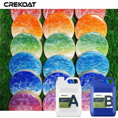 Crystal Clear Deep Tuangkan Epoxy Resin Kerajinan Resin 2:1 Dengan Warna-warna Cerah Bebas Gelembung