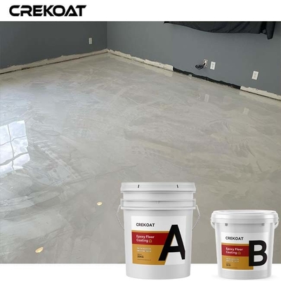 Residential Metallic Epoxy Floor Coating Efek Putih Menghasilkan Kilau Marmer