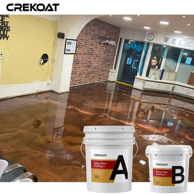 High Gloss Metallic Epoxy Floor Coating Pengaturan Komersial Tampilan Seperti Lava