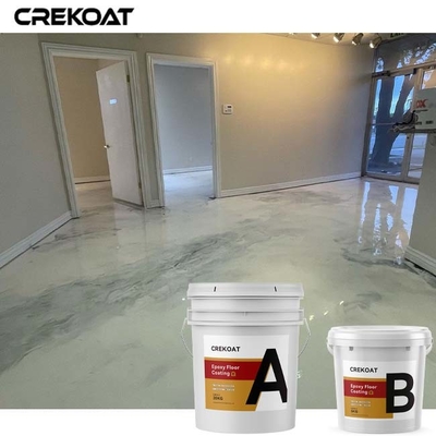 Pelapis Lantai Epoksi Metalik Marmer Putih High Gloss Tidak Berbau Self Leveling