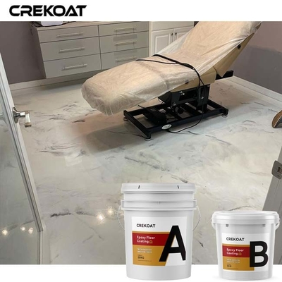 Pelapis Lantai Epoksi Metalik Marmer Putih High Gloss Tidak Berbau Self Leveling