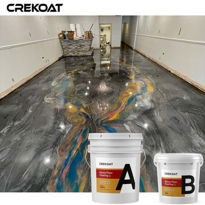 Gloss Tinggi Menyelesaikan Perawatan Pelapis Lantai Epoxy Metalik Dan Bebas Penghalang