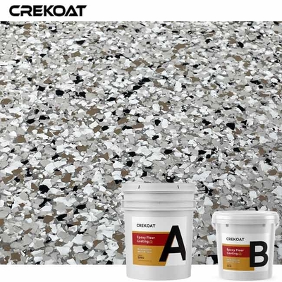High Gloss Blending Color Epoxy Flake Floor Coating Untuk Fasilitas Pesawat Hanggar