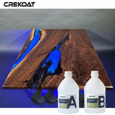 Penghalang Kelembaban UV Stabil Resin Jelas Epoxy Meja Untuk Patung Luar Ruangan Transparansi