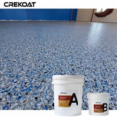 Full Broadcast Chip Epoxy Flake Floor Coating Untuk Pola Tekstur Unik