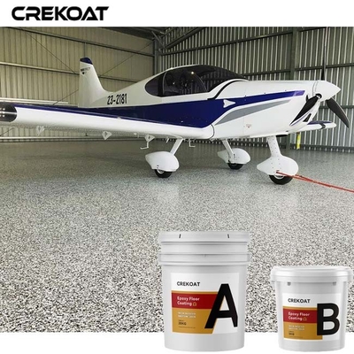 UV Stable Clear Epoxy Resin Floor Coating Kekuatan Industri Dengan Serpihan