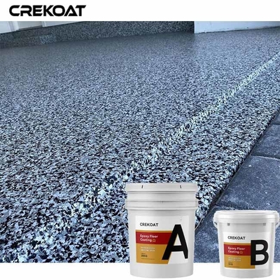 Pelapis Lantai Resin Epoksi Tahan Selip Cat Beton Serpihan Warna Abu-abu