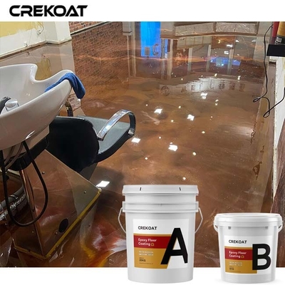 Higienis Anti Slip Metallic Epoxy Floor Coating Topcoat Digunakan Di Salon Rambut