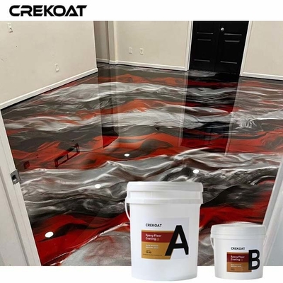 Lapisan Lantai Epoxy Metallik Merah Dan Hitam Tanpa Jahitan Persyaratan Pemeliharaan Rendah